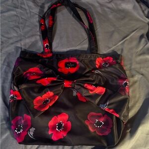Kate Spade Black and Red Floral Tote